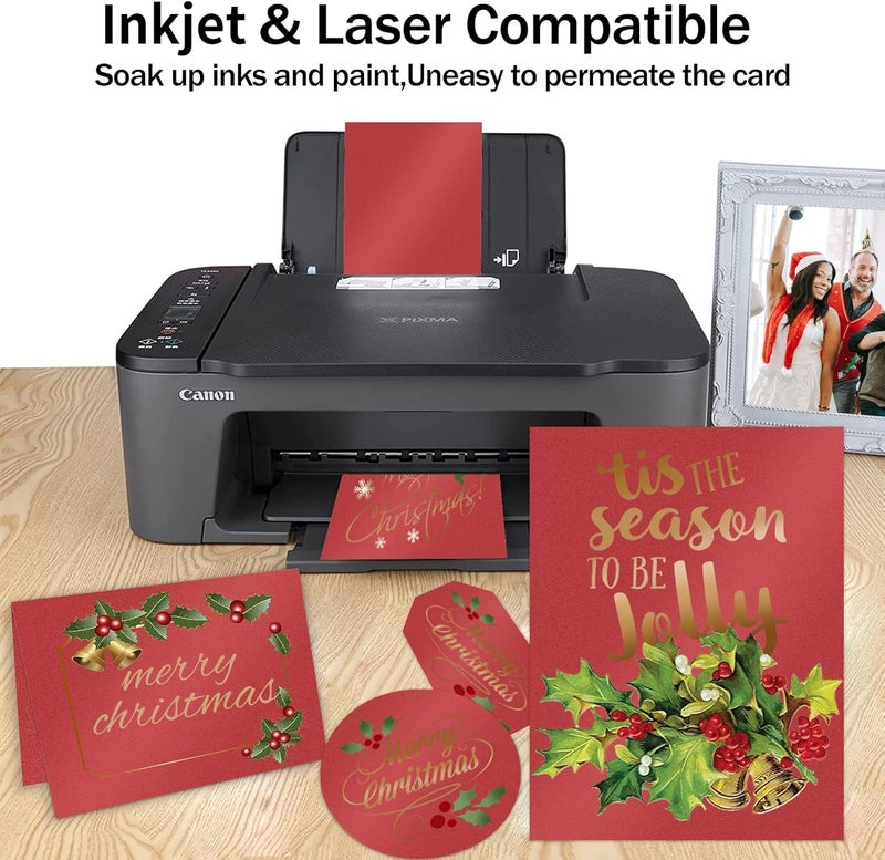 Goefun Red Shimmer Cardstock 8.5 x 11 Paper, 24 Sheets 80lb Red Card Stock Printer Paper for Christmas, Invitations, Certificates, Valentines Day, Card Making - Image 4